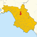 Map of Postiglione (Province of Salerno, region Campania, Italy 2024)